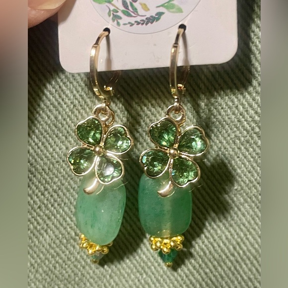 Lucky Clover St. Patrick’s Day Earrings - Picture 3 of 6